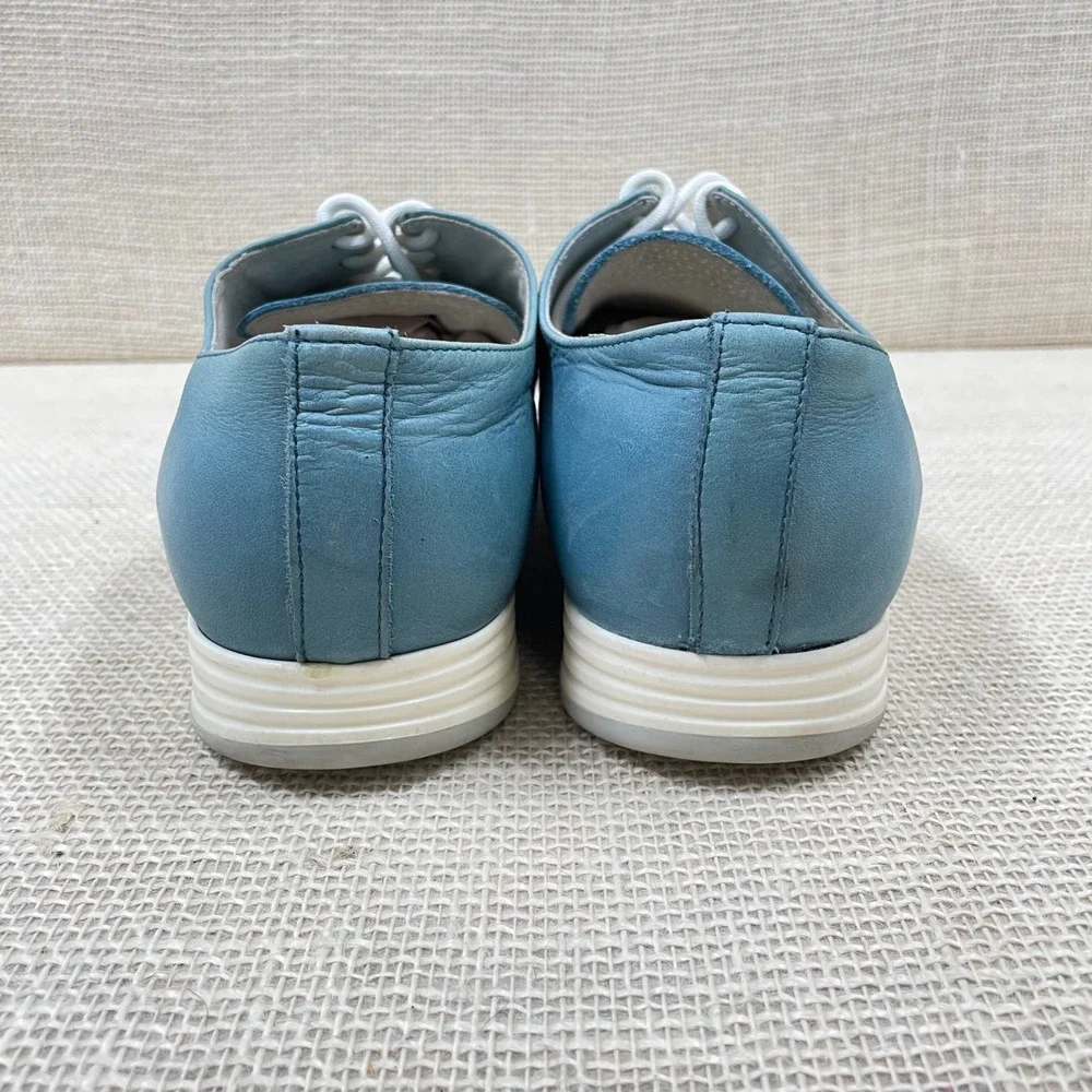 Aston Martin Wing Logo Leather Lace Up Oxford Shoes Teal Blue‎ Mens Sz 42 US 9.5